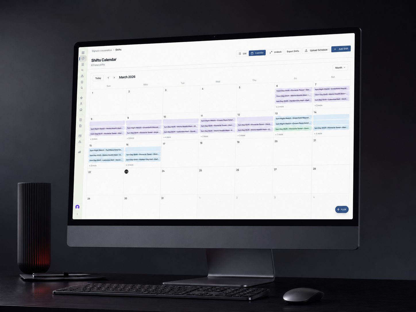 Signalix scheduling interface for security operations teams